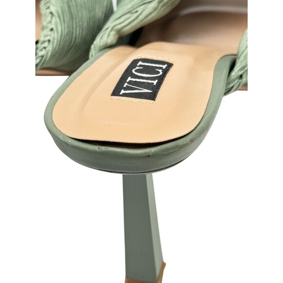 VICI Green Strappy Heeled Sandals Women 8.5 Straight Comfortable Square Toe 4 In - Picture 11 of 13